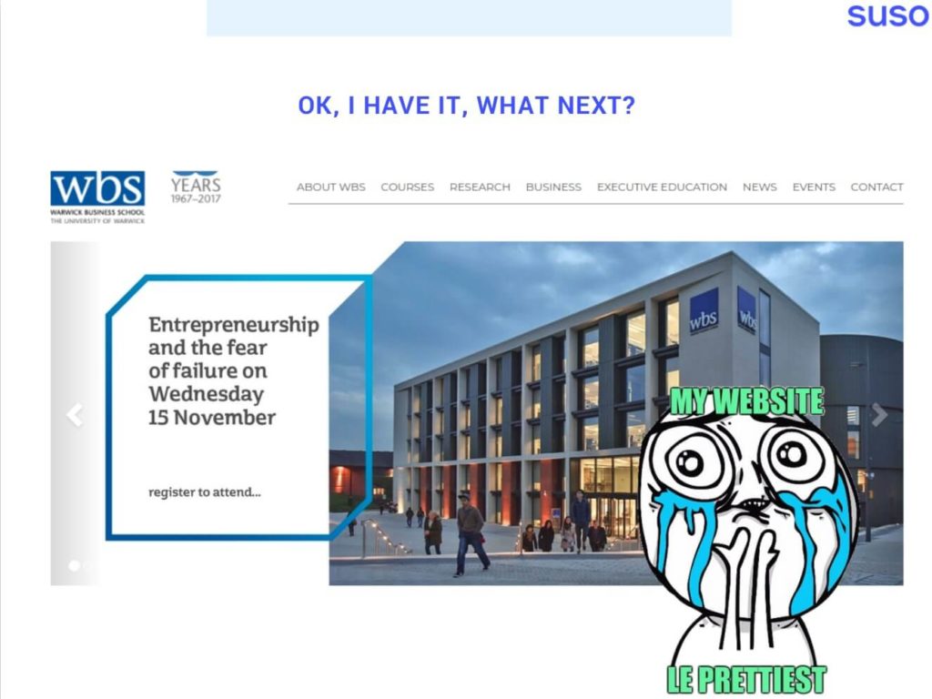 Slide 4 from the Warwick Business School online presence talk